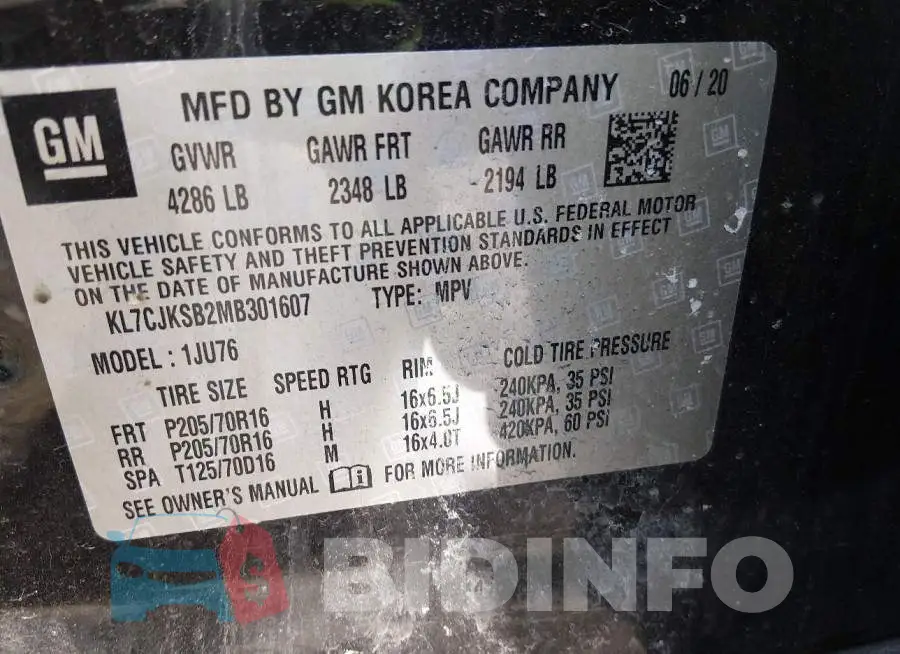 KL7CJKSB2MB301607 Photo# 9