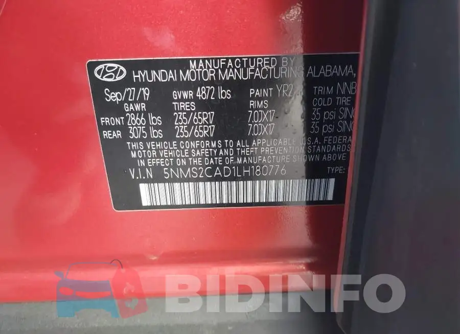 5NMS2CAD1LH180776 Photo# 9