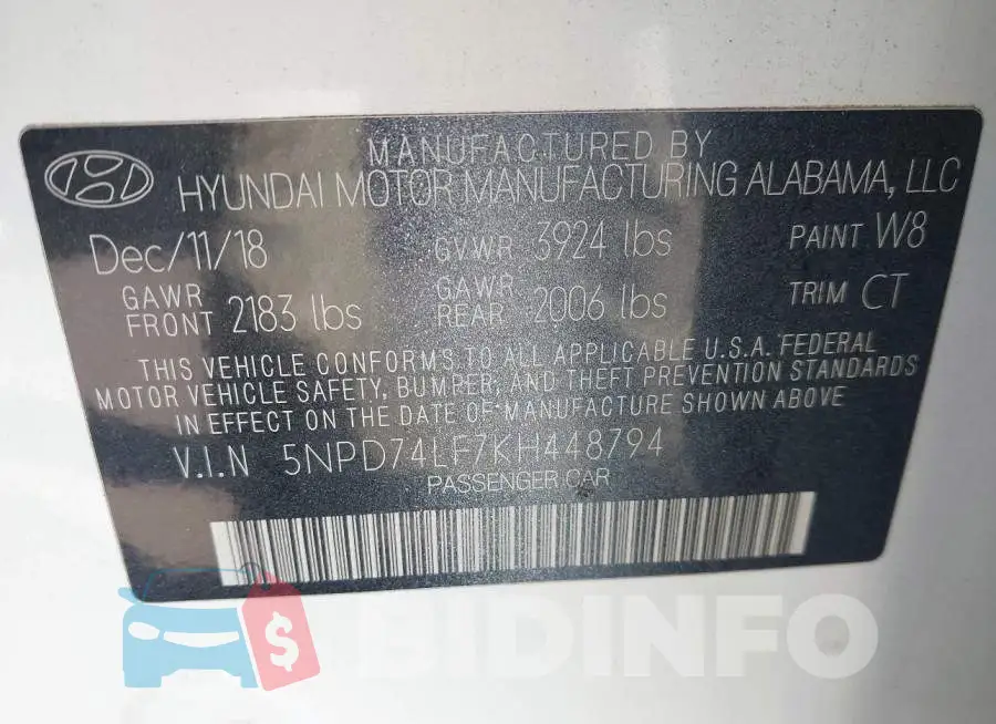 5NPD74LF7KH448794 Photo# 9