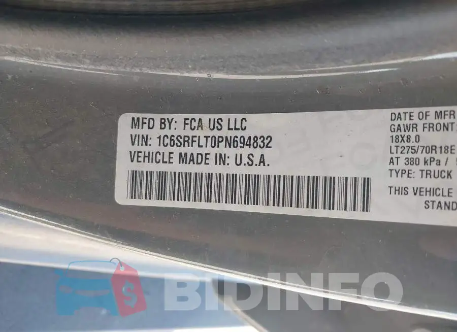 1C6SRFLT0PN694832 Photo# 9