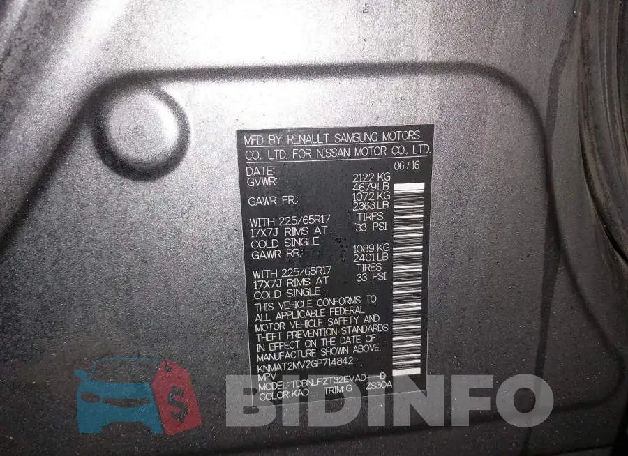 KNMAT2MV2GP714842 Photo# 9