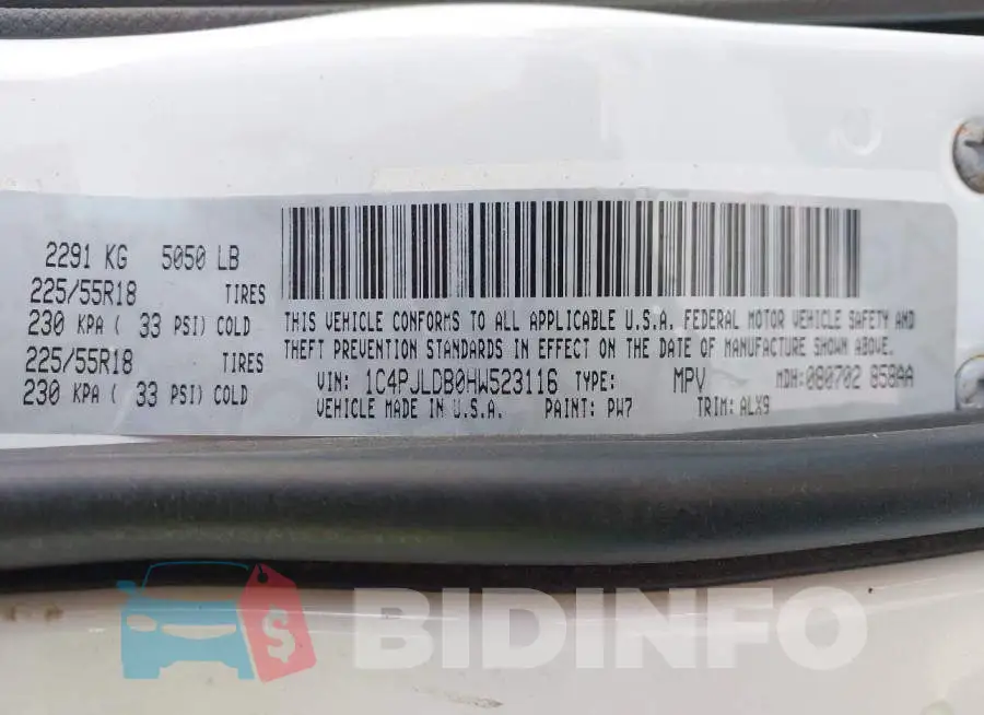 1C4PJLDB0HW523116 Photo# 9