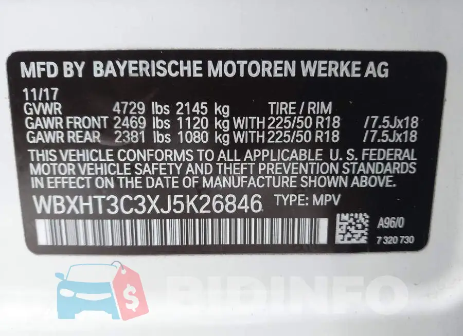 WBXHT3C3XJ5K26846 Photo# 9