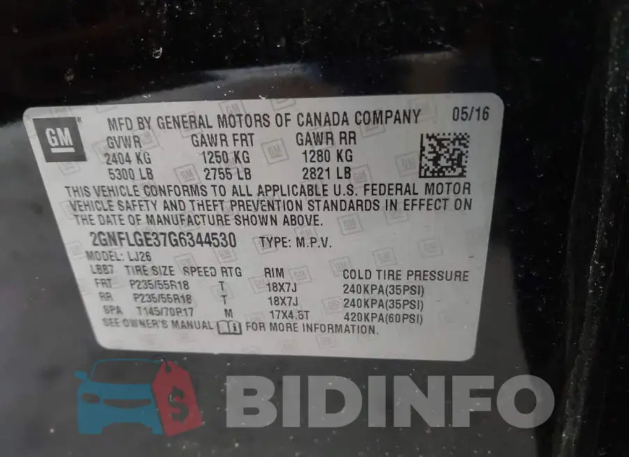 2GNFLGE37G6344530 Photo# 9