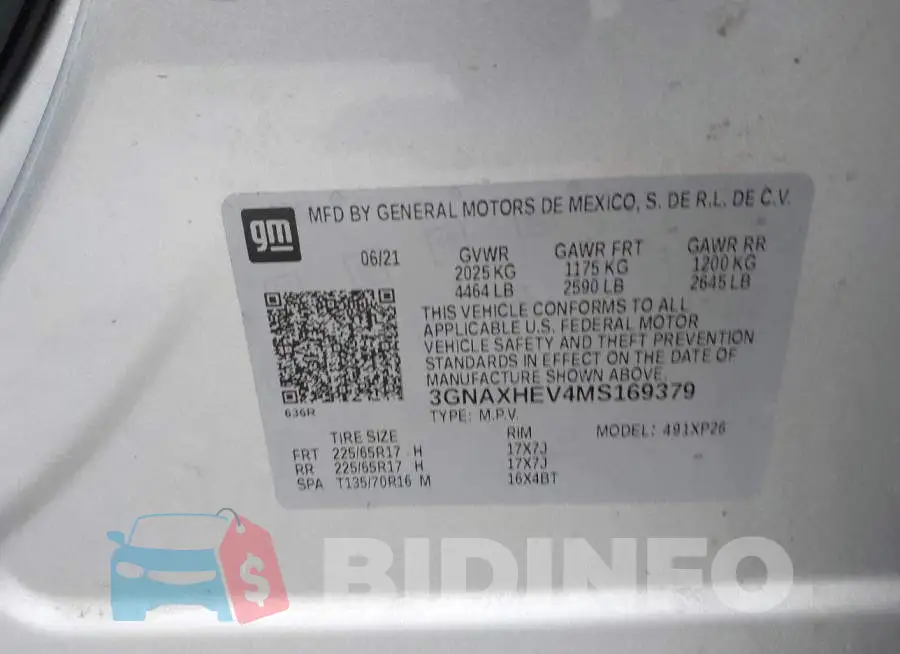 3GNAXHEV4MS169379 Photo# 9