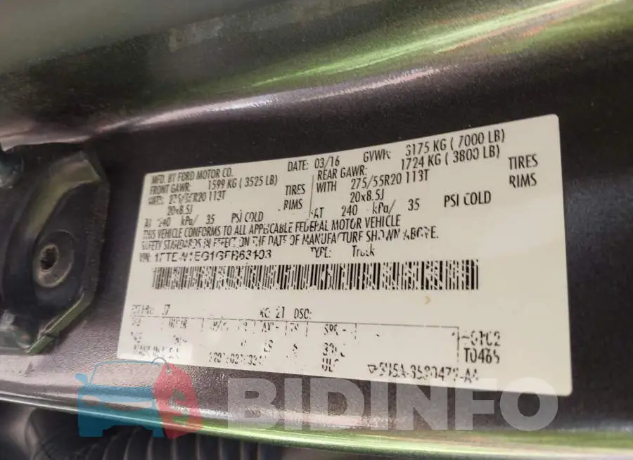 1FTEW1EG1GFB63103 Photo# 9