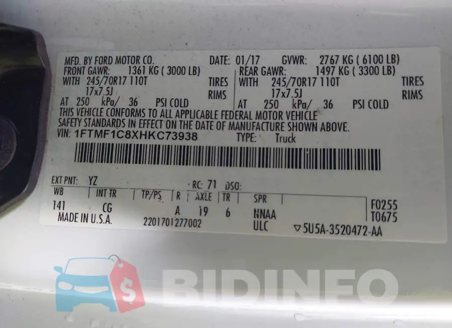 1FTMF1C8XHKC73938 Photo# 9