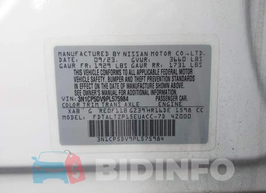3N1CP5DV9PL575984 Photo# 9