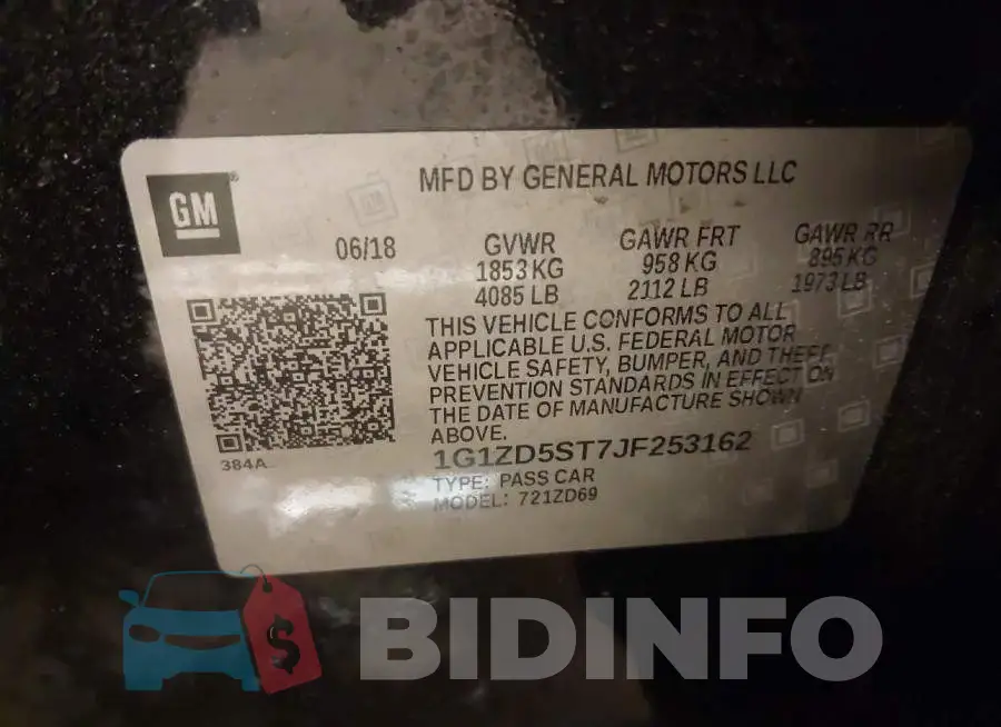1G1ZD5ST7JF253162 Photo# 9