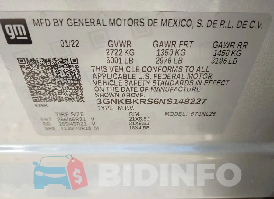 3GNKBKRS6NS148227 Photo# 9