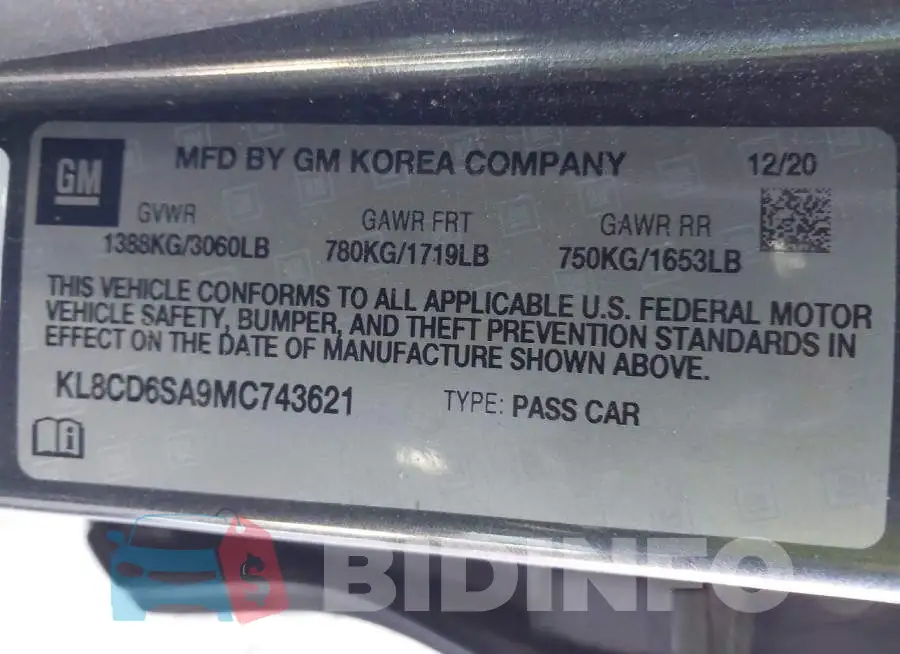 KL8CD6SA9MC743621 Photo# 9