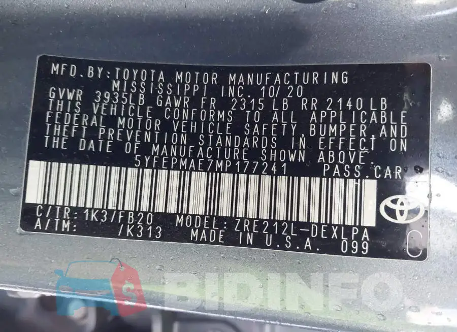 5YFEPMAE7MP177241 Photo# 9