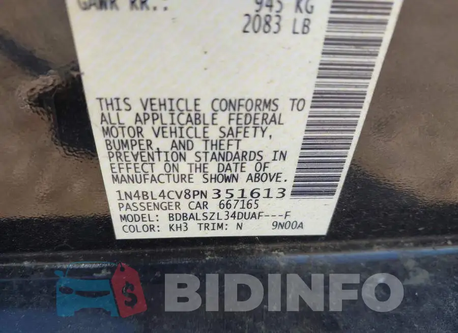 1N4BL4CV8PN351613 Photo# 9