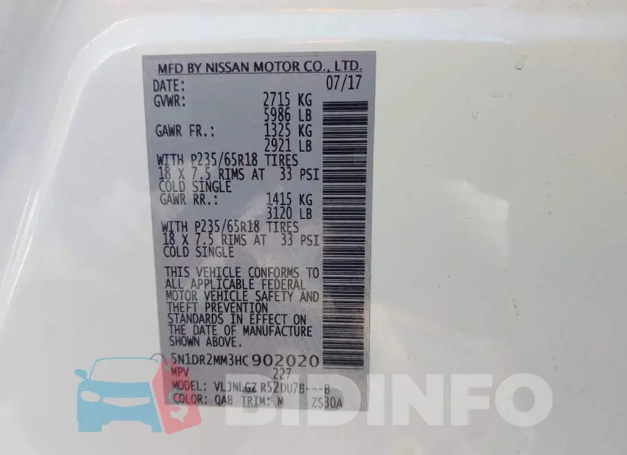 5N1DR2MM3HC902020 Photo# 9