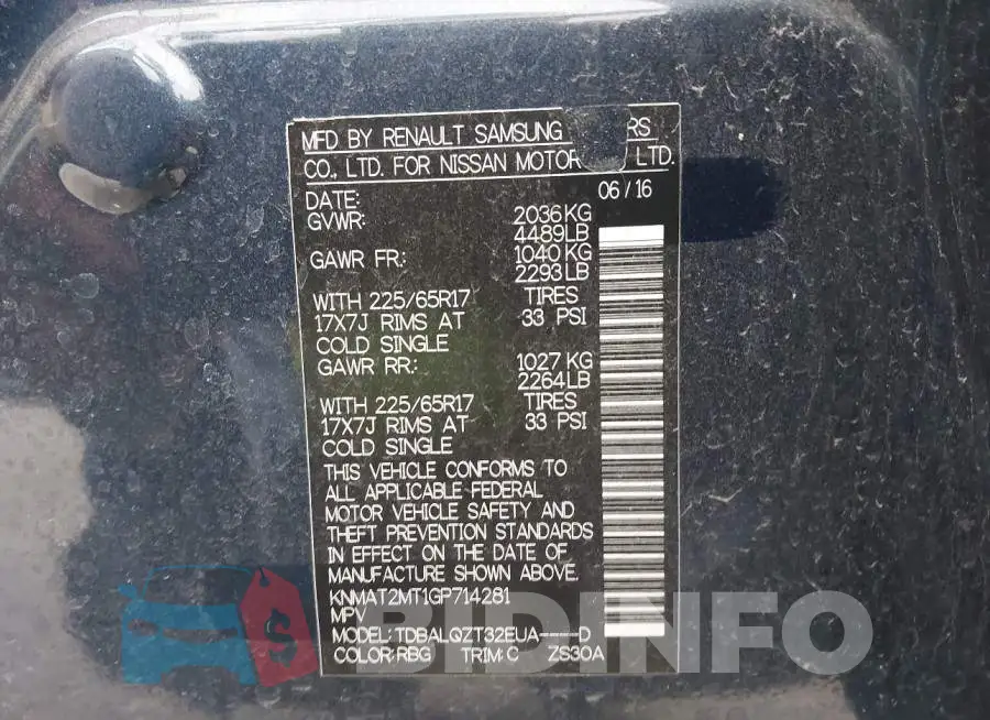 KNMAT2MT1GP714281 Photo# 9