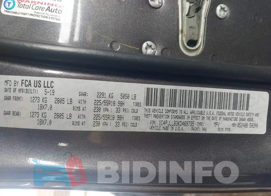 1C4PJLLB3KD469735 Photo# 9