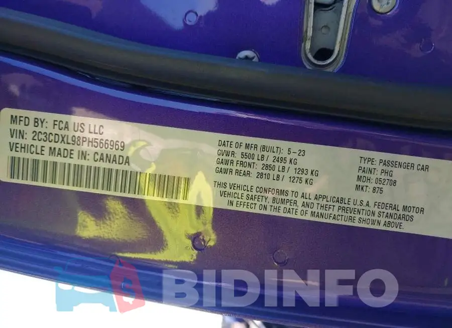 2C3CDXL98PH566969 Photo# 9