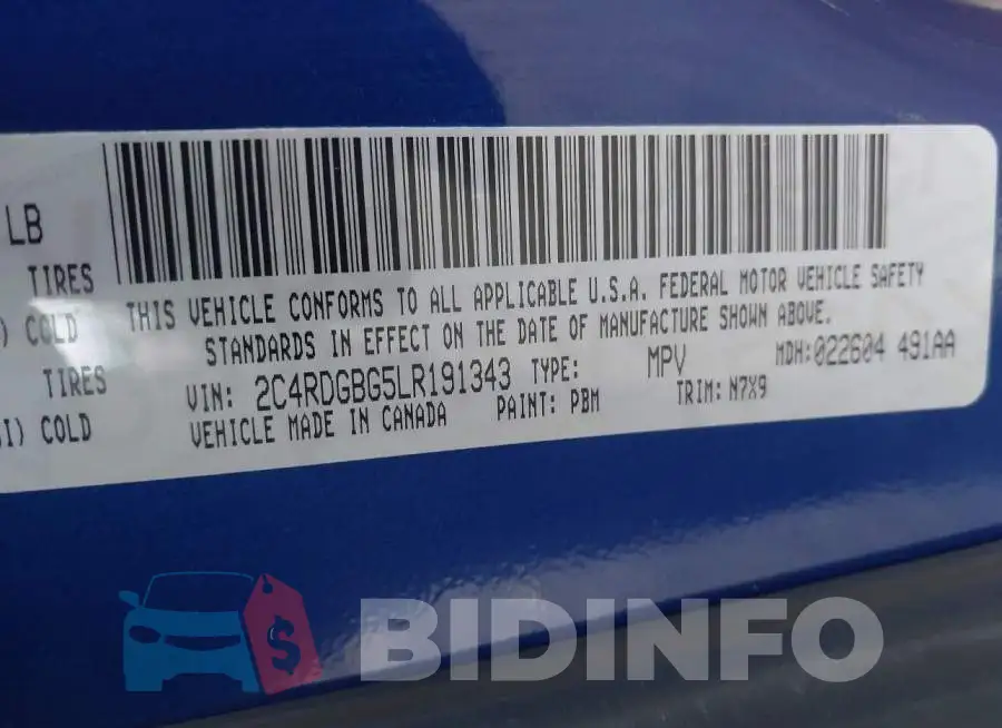 2C4RDGBG5LR191343 Photo# 9