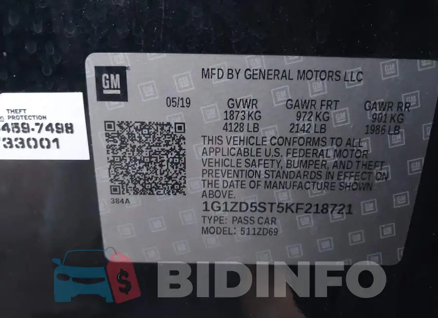 1G1ZD5ST5KF218721 Photo# 9