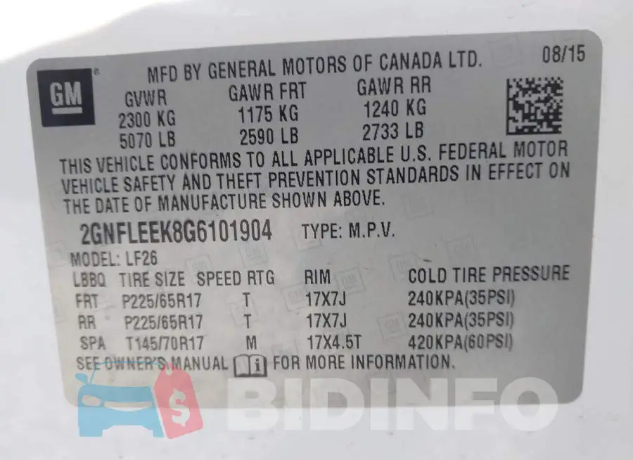 2GNFLEEK8G6101904 Photo# 9