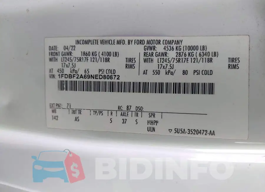 1FDBF2A69NED80872 Photo# 9