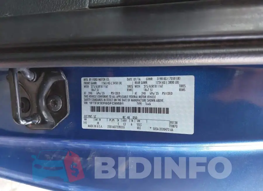 1FTFX1EF6GFC99591 Photo# 9