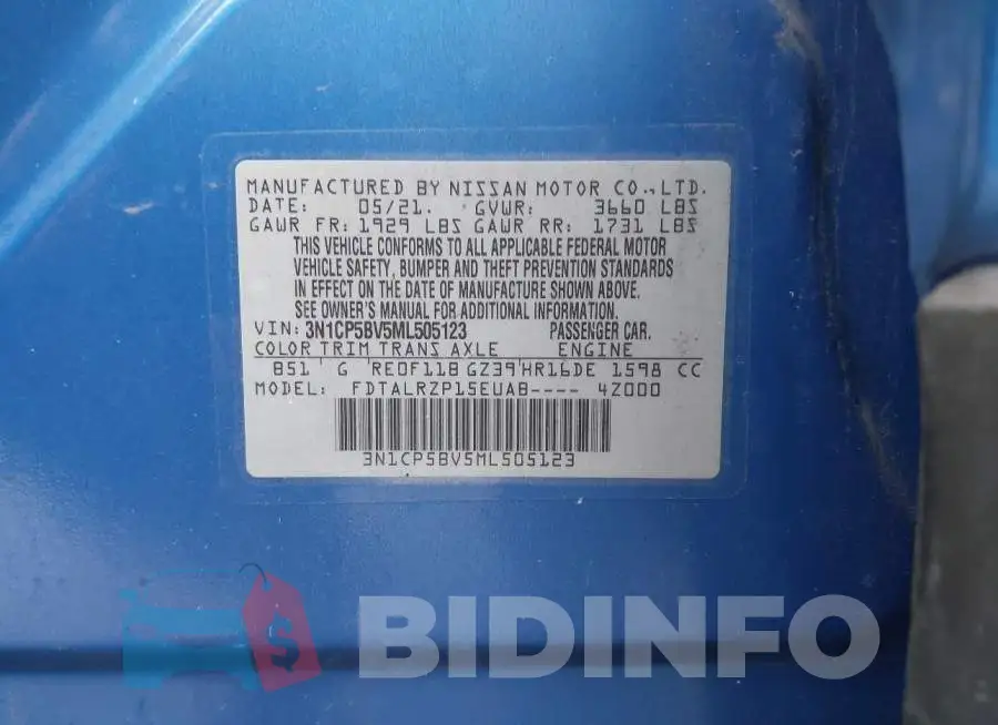 3N1CP5BV5ML505123 Photo# 9