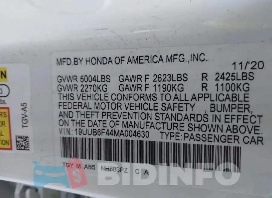 19UUB6F44MA004630 Photo# 9