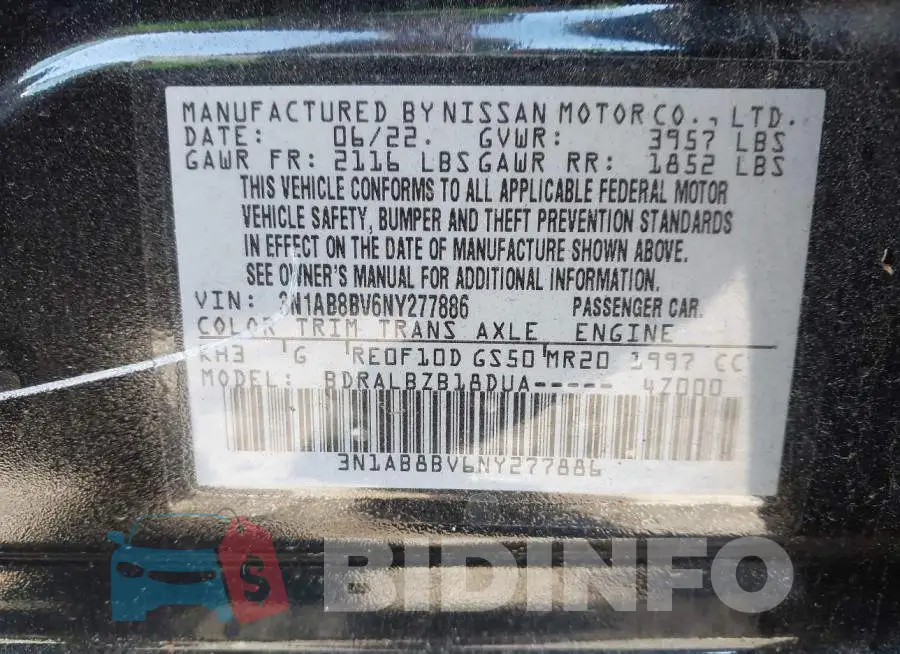 3N1AB8BV6NY277886 Photo# 9