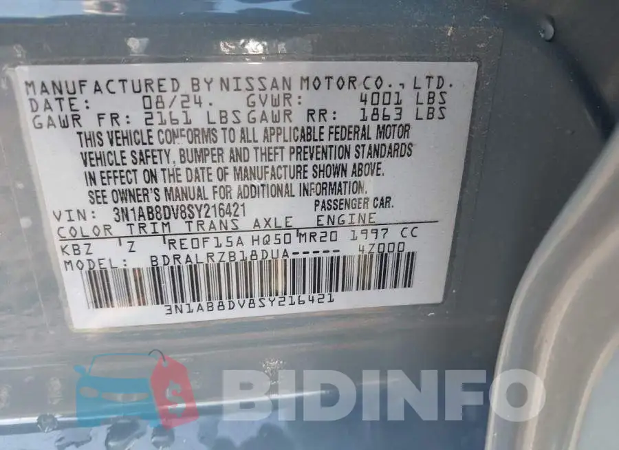 3N1AB8DV8SY216421 Photo# 9