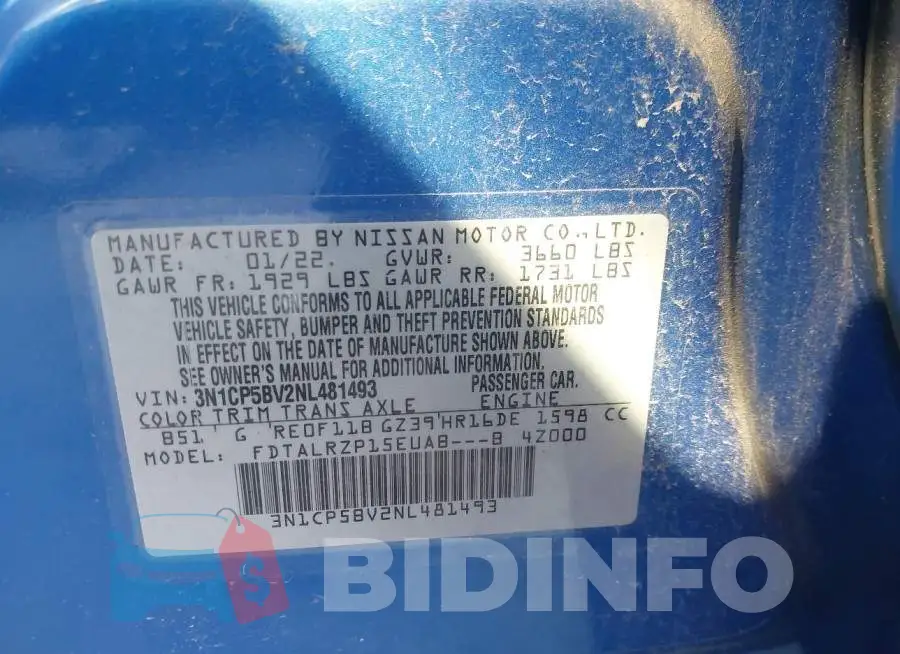 3N1CP5BV2NL481493 Photo# 9
