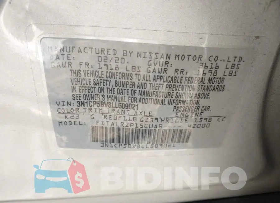 3N1CP5BV8LL509021 Photo# 9