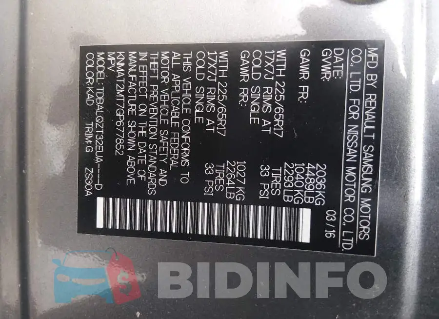 KNMAT2MT7GP677852 Photo# 9