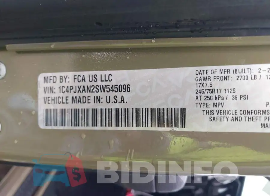 1C4PJXAN2SW545096 Photo# 9