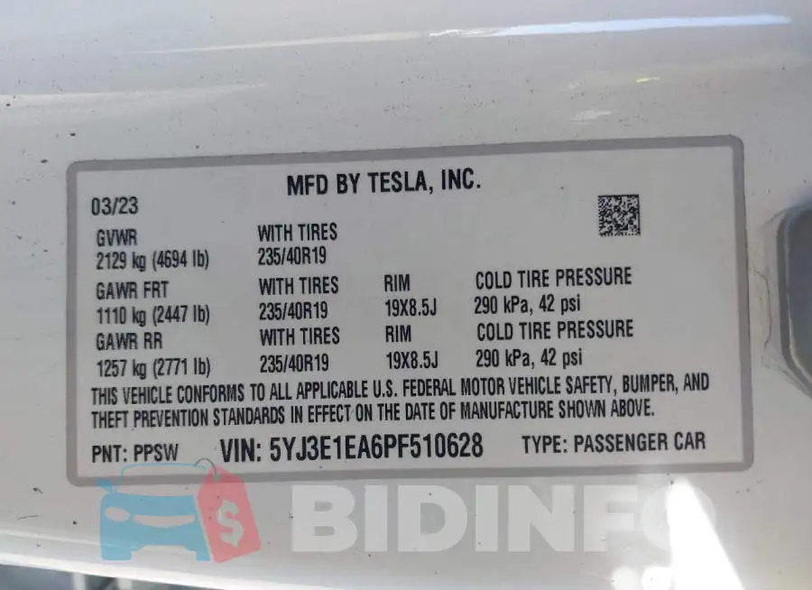 5YJ3E1EA6PF510628 Photo# 9