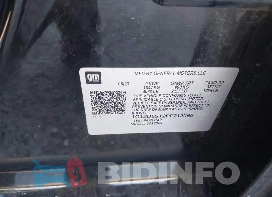 1G1ZD5ST2PF212060 Photo# 9
