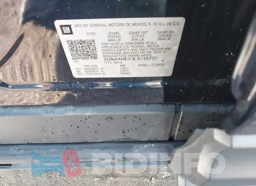 3GNAXHEV3LS716737 Photo# 9
