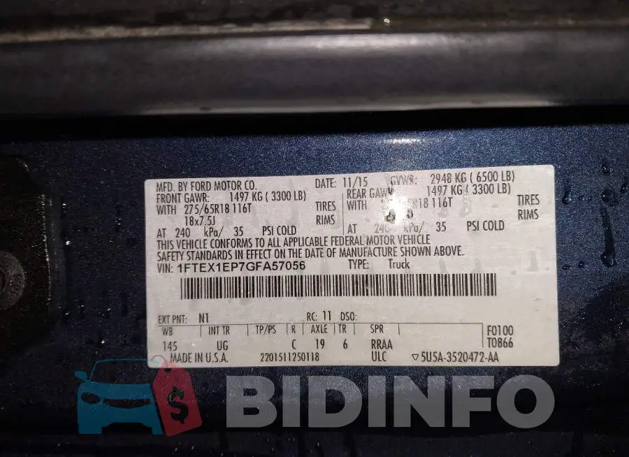 1FTEX1EP7GFA57056 Photo# 9