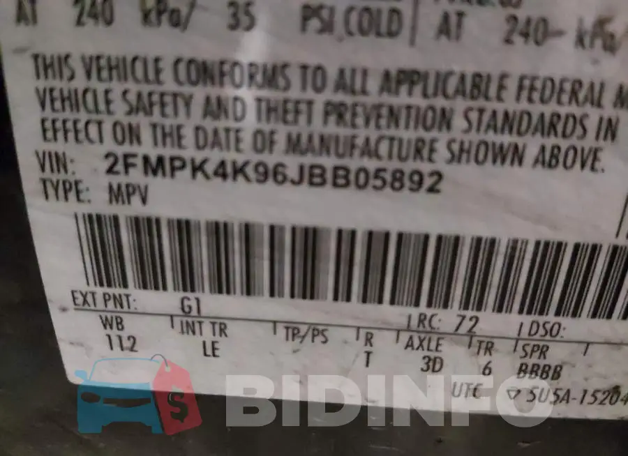 2FMPK4K96JBB05892 Photo# 9