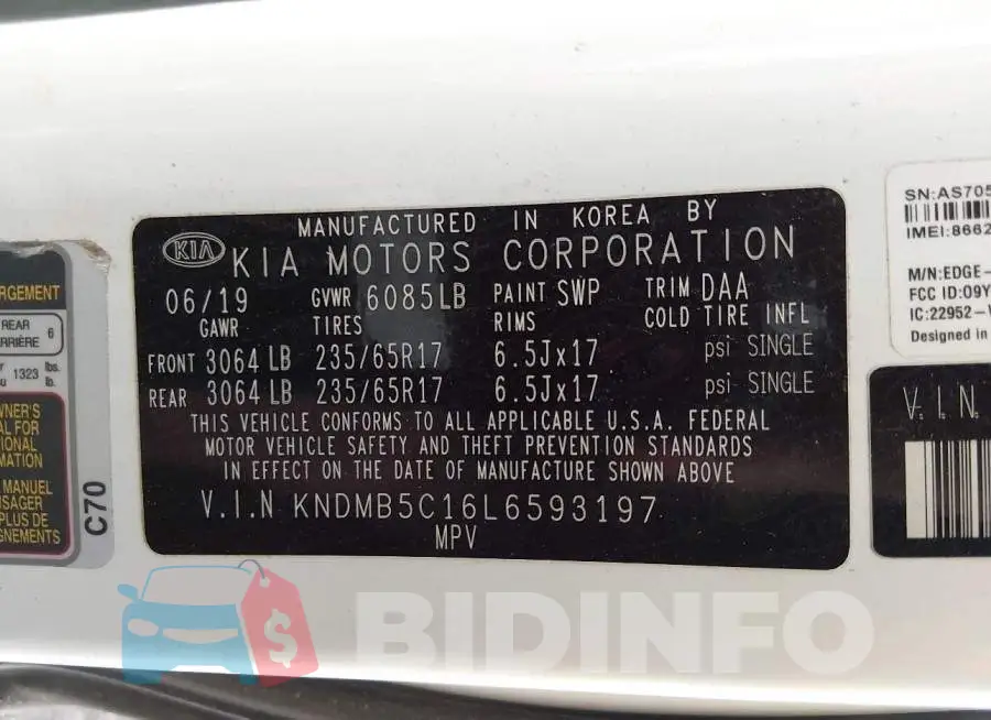 KNDMB5C16L6593197 Photo# 9