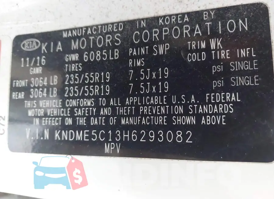 KNDME5C13H6293082 Photo# 9