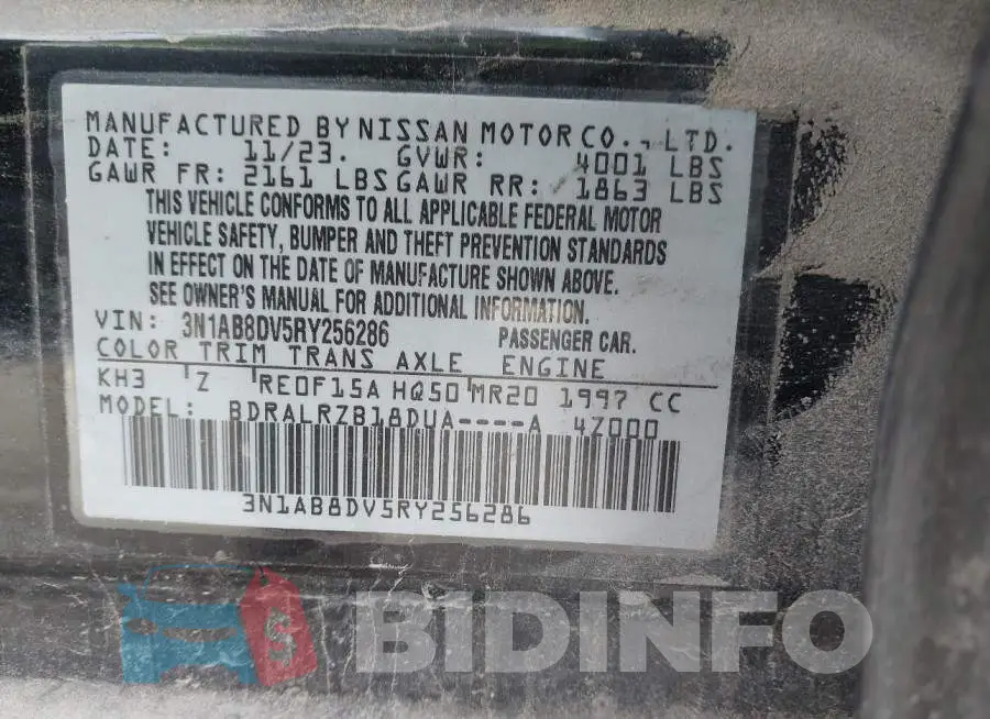 3N1AB8DV5RY256286 Photo# 9