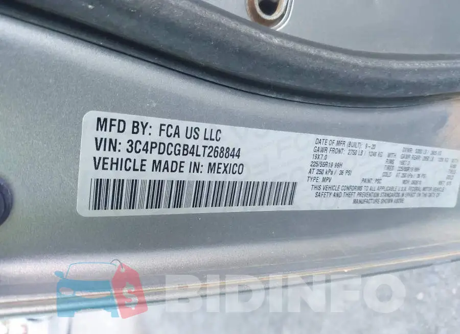 3C4PDCGB4LT268844 Photo# 9
