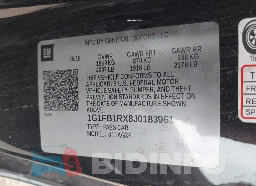 1G1FB1RX8J0183961 Photo# 9