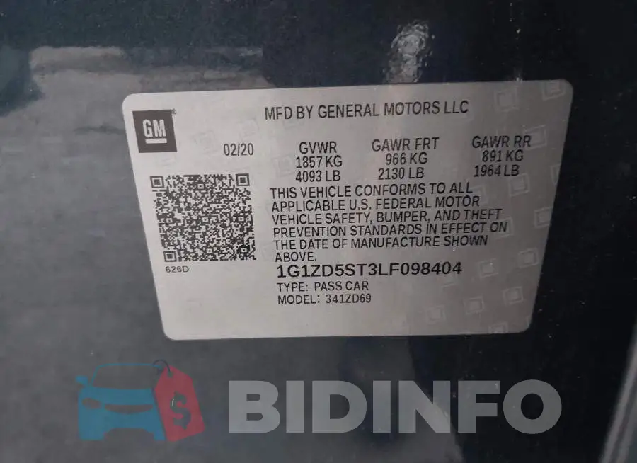 1G1ZD5ST3LF098404 Photo# 9