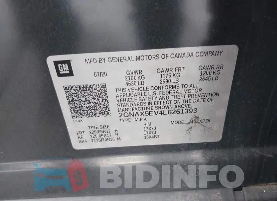 2GNAX5EV4L6261393 Photo# 9
