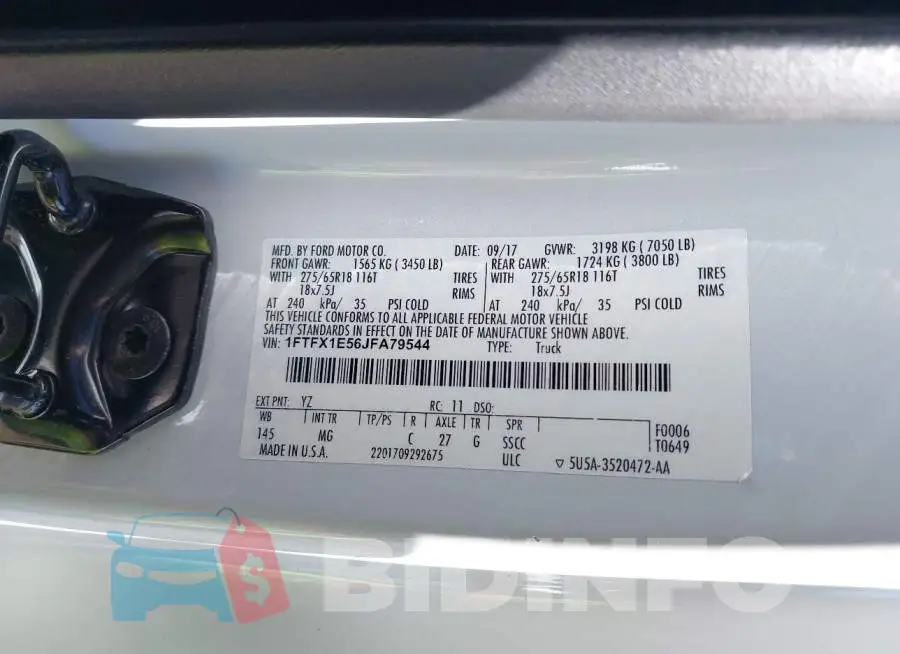 1FTFX1E56JFA79544 Photo# 9