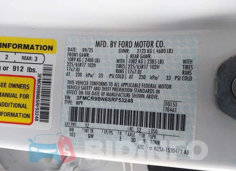 3FMCR9BN6SRF53248 Photo# 9