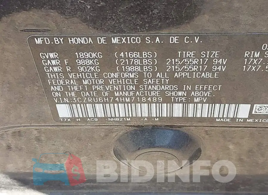 3CZRU6H74HM718489 Photo# 9