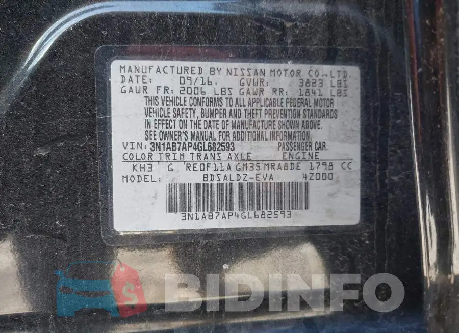3N1AB7AP4GL682593 Photo# 9